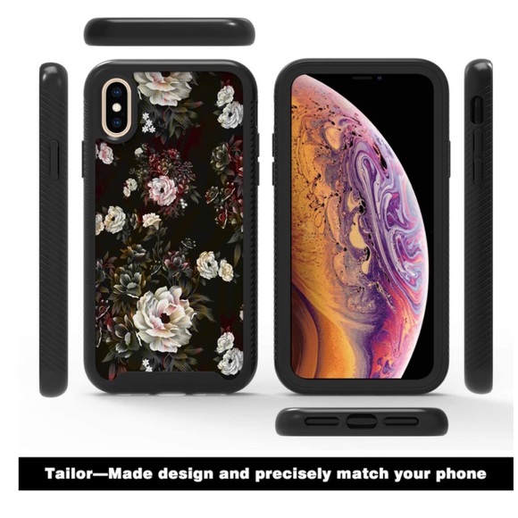 iPhone XS Max Black Floral Case - Picture 11 of 16